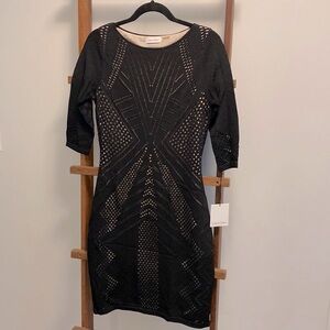 CALVIN KLEIN black knit dress sz m